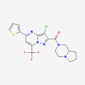 molecular formula C19H17ClF3N5OS B4734060 3-chloro-2-(hexahydropyrrolo[1,2-a]pyrazin-2(1H)-ylcarbonyl)-5-(2-thienyl)-7-(trifluoromethyl)pyrazolo[1,5-a]pyrimidine 