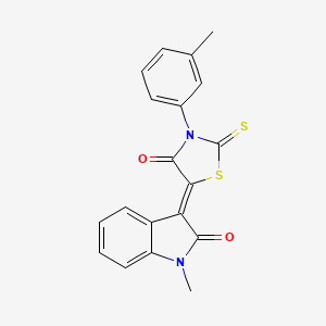 molecular formula C19H14N2O2S2 B4734063 1-methyl-3-[3-(3-methylphenyl)-4-oxo-2-thioxo-1,3-thiazolidin-5-ylidene]-1,3-dihydro-2H-indol-2-one 