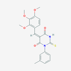 molecular formula C21H20N2O5S B4734085 1-(3-methylphenyl)-2-thioxo-5-(2,3,4-trimethoxybenzylidene)dihydro-4,6(1H,5H)-pyrimidinedione 