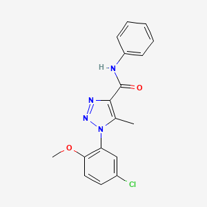 molecular formula C17H15ClN4O2 B4734086 1-(5-chloro-2-methoxyphenyl)-5-methyl-N-phenyl-1H-1,2,3-triazole-4-carboxamide 