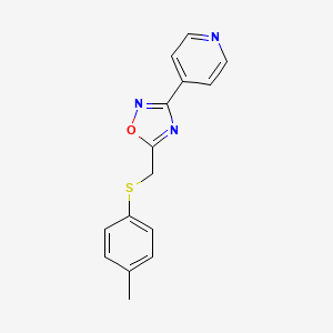 molecular formula C15H13N3OS B4734091 4-(5-{[(4-methylphenyl)thio]methyl}-1,2,4-oxadiazol-3-yl)pyridine 