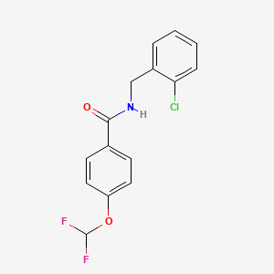 molecular formula C15H12ClF2NO2 B4734106 N-(2-chlorobenzyl)-4-(difluoromethoxy)benzamide 