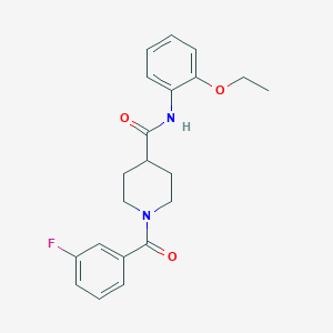 molecular formula C21H23FN2O3 B4734112 N-(2-ethoxyphenyl)-1-(3-fluorobenzoyl)-4-piperidinecarboxamide 