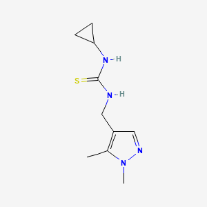 molecular formula C10H16N4S B4734115 N-cyclopropyl-N'-[(1,5-dimethyl-1H-pyrazol-4-yl)methyl]thiourea 