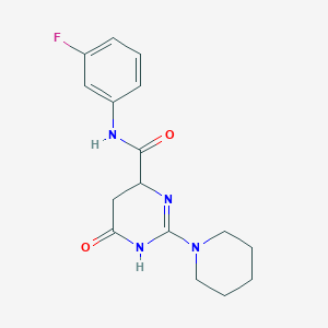 molecular formula C16H19FN4O2 B4734154 N-(3-fluorophenyl)-6-oxo-2-(1-piperidinyl)-3,4,5,6-tetrahydro-4-pyrimidinecarboxamide 