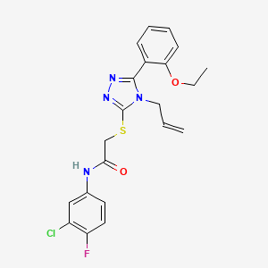 molecular formula C21H20ClFN4O2S B4734169 2-{[4-allyl-5-(2-ethoxyphenyl)-4H-1,2,4-triazol-3-yl]thio}-N-(3-chloro-4-fluorophenyl)acetamide 