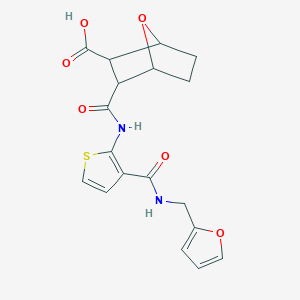 molecular formula C18H18N2O6S B4734177 3-{[(3-{[(2-furylmethyl)amino]carbonyl}-2-thienyl)amino]carbonyl}-7-oxabicyclo[2.2.1]heptane-2-carboxylic acid 