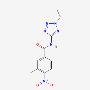 molecular formula C11H12N6O3 B4734185 N-(2-ethyl-2H-tetrazol-5-yl)-3-methyl-4-nitrobenzamide 