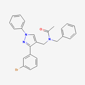 molecular formula C25H22BrN3O B4734192 N-benzyl-N-{[3-(3-bromophenyl)-1-phenyl-1H-pyrazol-4-yl]methyl}acetamide 