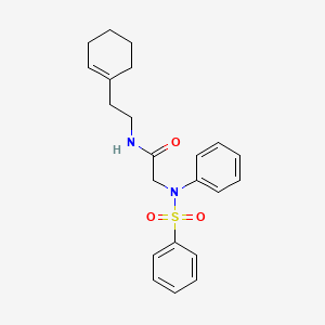 molecular formula C22H26N2O3S B4734214 N~1~-[2-(1-cyclohexen-1-yl)ethyl]-N~2~-phenyl-N~2~-(phenylsulfonyl)glycinamide 