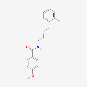 molecular formula C18H21NO2S B4734230 4-methoxy-N-{2-[(2-methylbenzyl)thio]ethyl}benzamide 