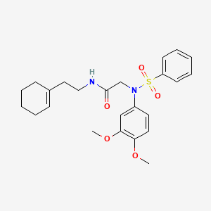 molecular formula C24H30N2O5S B4734233 N~1~-[2-(1-cyclohexen-1-yl)ethyl]-N~2~-(3,4-dimethoxyphenyl)-N~2~-(phenylsulfonyl)glycinamide 