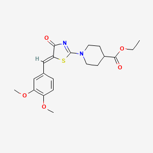 molecular formula C20H24N2O5S B4734244 ethyl 1-[5-(3,4-dimethoxybenzylidene)-4-oxo-4,5-dihydro-1,3-thiazol-2-yl]-4-piperidinecarboxylate 