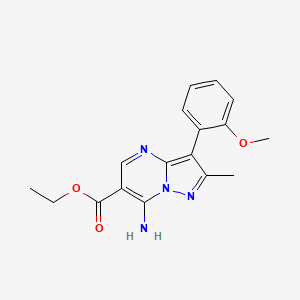 molecular formula C17H18N4O3 B4734275 ethyl 7-amino-3-(2-methoxyphenyl)-2-methylpyrazolo[1,5-a]pyrimidine-6-carboxylate 