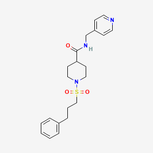 molecular formula C21H27N3O3S B4734291 1-[(3-phenylpropyl)sulfonyl]-N-(4-pyridinylmethyl)-4-piperidinecarboxamide 