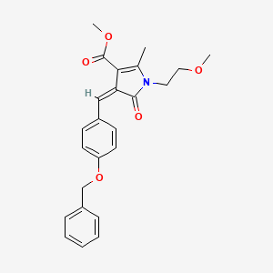 molecular formula C24H25NO5 B4734319 methyl 4-[4-(benzyloxy)benzylidene]-1-(2-methoxyethyl)-2-methyl-5-oxo-4,5-dihydro-1H-pyrrole-3-carboxylate 