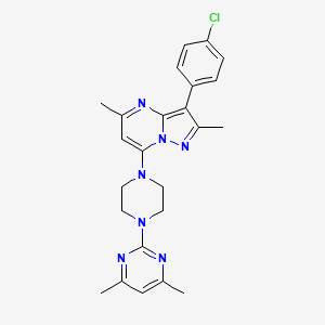 molecular formula C24H26ClN7 B4734325 3-(4-chlorophenyl)-7-[4-(4,6-dimethyl-2-pyrimidinyl)-1-piperazinyl]-2,5-dimethylpyrazolo[1,5-a]pyrimidine 