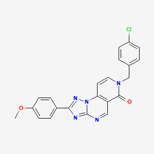 molecular formula C22H16ClN5O2 B4734327 7-(4-chlorobenzyl)-2-(4-methoxyphenyl)pyrido[3,4-e][1,2,4]triazolo[1,5-a]pyrimidin-6(7H)-one 