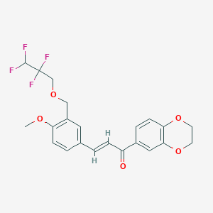 molecular formula C22H20F4O5 B4734334 1-(2,3-dihydro-1,4-benzodioxin-6-yl)-3-{4-methoxy-3-[(2,2,3,3-tetrafluoropropoxy)methyl]phenyl}-2-propen-1-one 