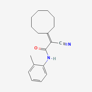 molecular formula C18H22N2O B4734355 2-cyano-2-cyclooctylidene-N-(2-methylphenyl)acetamide 