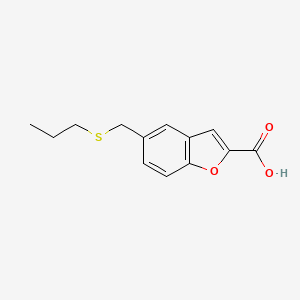 molecular formula C13H14O3S B4734361 5-[(propylthio)methyl]-1-benzofuran-2-carboxylic acid 