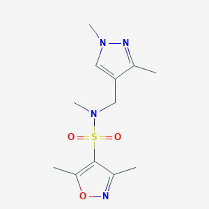 molecular formula C12H18N4O3S B4734414 N-[(1,3-dimethyl-1H-pyrazol-4-yl)methyl]-N,3,5-trimethyl-4-isoxazolesulfonamide 