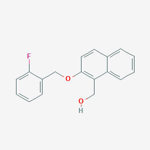 molecular formula C18H15FO2 B4734417 {2-[(2-fluorobenzyl)oxy]-1-naphthyl}methanol CAS No. 690969-17-6