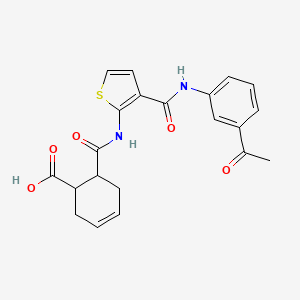 molecular formula C21H20N2O5S B4734449 6-{[(3-{[(3-acetylphenyl)amino]carbonyl}-2-thienyl)amino]carbonyl}-3-cyclohexene-1-carboxylic acid 
