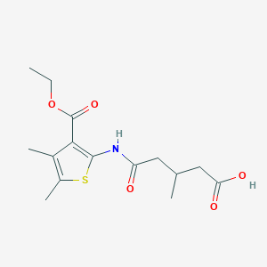molecular formula C15H21NO5S B4734453 5-{[3-(ethoxycarbonyl)-4,5-dimethyl-2-thienyl]amino}-3-methyl-5-oxopentanoic acid 