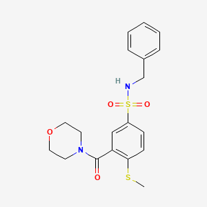 molecular formula C19H22N2O4S2 B4734463 N-benzyl-4-(methylthio)-3-(4-morpholinylcarbonyl)benzenesulfonamide 
