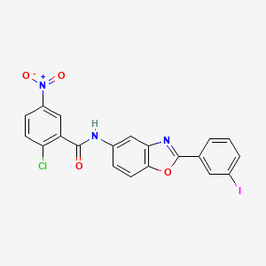 2-chloro-N-[2-(3-iodophenyl)-1,3-benzoxazol-5-yl]-5-nitrobenzamide