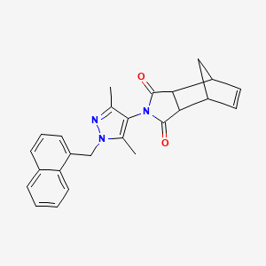 molecular formula C25H23N3O2 B4734477 4-[3,5-dimethyl-1-(1-naphthylmethyl)-1H-pyrazol-4-yl]-4-azatricyclo[5.2.1.0~2,6~]dec-8-ene-3,5-dione 