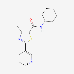 molecular formula C16H19N3OS B4734480 N-cyclohexyl-4-methyl-2-(3-pyridinyl)-1,3-thiazole-5-carboxamide 