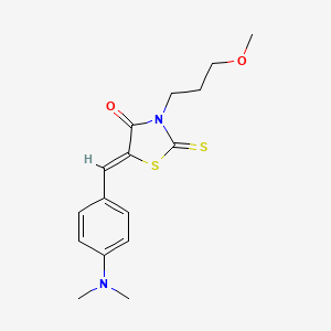 molecular formula C16H20N2O2S2 B4734487 5-[4-(dimethylamino)benzylidene]-3-(3-methoxypropyl)-2-thioxo-1,3-thiazolidin-4-one 