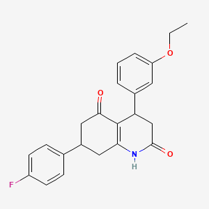 molecular formula C23H22FNO3 B4734528 4-(3-ethoxyphenyl)-7-(4-fluorophenyl)-4,6,7,8-tetrahydro-2,5(1H,3H)-quinolinedione 