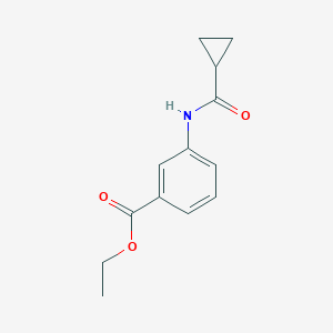 molecular formula C13H15NO3 B473453 Ethyl 3-(cyclopropanecarboxamido)benzoate CAS No. 723759-58-8