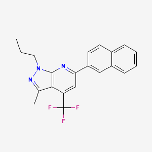 molecular formula C21H18F3N3 B4734583 3-methyl-6-(2-naphthyl)-1-propyl-4-(trifluoromethyl)-1H-pyrazolo[3,4-b]pyridine 