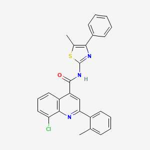 molecular formula C27H20ClN3OS B4734617 8-chloro-2-(2-methylphenyl)-N-(5-methyl-4-phenyl-1,3-thiazol-2-yl)-4-quinolinecarboxamide 
