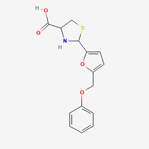 molecular formula C15H15NO4S B4734647 2-[5-(phenoxymethyl)-2-furyl]-1,3-thiazolidine-4-carboxylic acid 