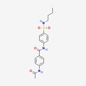 molecular formula C19H23N3O4S B4734652 4-(acetylamino)-N-{4-[(butylamino)sulfonyl]phenyl}benzamide 