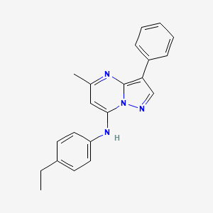 molecular formula C21H20N4 B4734658 N-(4-ethylphenyl)-5-methyl-3-phenylpyrazolo[1,5-a]pyrimidin-7-amine 