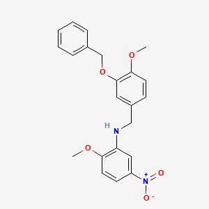 molecular formula C22H22N2O5 B4734686 N-[3-(benzyloxy)-4-methoxybenzyl]-2-methoxy-5-nitroaniline 