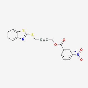 molecular formula C18H12N2O4S2 B4734695 4-(1,3-benzothiazol-2-ylthio)-2-butyn-1-yl 3-nitrobenzoate 