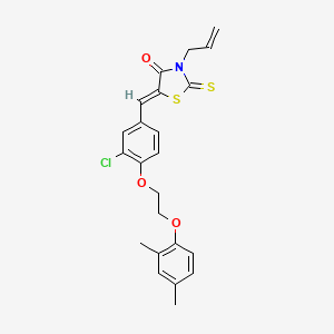 molecular formula C23H22ClNO3S2 B4734733 3-allyl-5-{3-chloro-4-[2-(2,4-dimethylphenoxy)ethoxy]benzylidene}-2-thioxo-1,3-thiazolidin-4-one 
