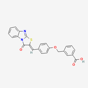 3-({4-[(3-oxo[1,3]thiazolo[3,2-a]benzimidazol-2(3H)-ylidene)methyl]phenoxy}methyl)benzoic acid