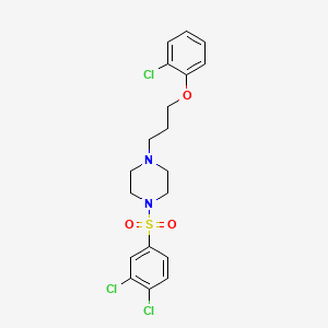 molecular formula C19H21Cl3N2O3S B4734774 1-[3-(2-chlorophenoxy)propyl]-4-[(3,4-dichlorophenyl)sulfonyl]piperazine 