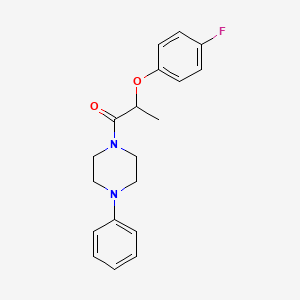molecular formula C19H21FN2O2 B4734786 1-[2-(4-fluorophenoxy)propanoyl]-4-phenylpiperazine 