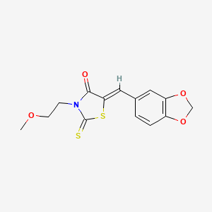 molecular formula C14H13NO4S2 B4734791 5-(1,3-benzodioxol-5-ylmethylene)-3-(2-methoxyethyl)-2-thioxo-1,3-thiazolidin-4-one 