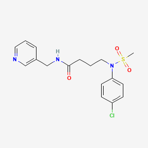 molecular formula C17H20ClN3O3S B4734804 4-[(4-chlorophenyl)(methylsulfonyl)amino]-N-(3-pyridinylmethyl)butanamide 