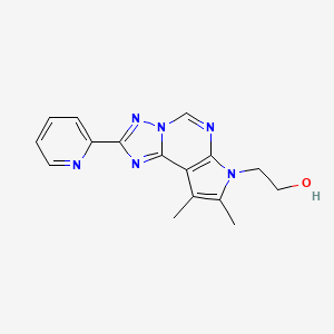 molecular formula C16H16N6O B4734808 2-[8,9-dimethyl-2-(2-pyridinyl)-7H-pyrrolo[3,2-e][1,2,4]triazolo[1,5-c]pyrimidin-7-yl]ethanol 